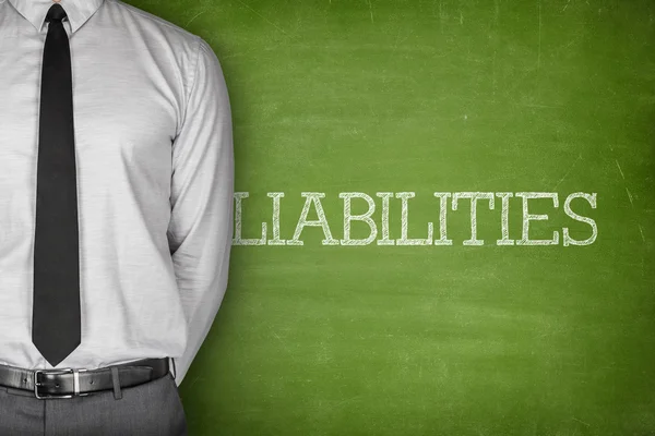 Liabilities text on blackboard — Stock Photo, Image