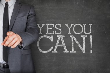 Evet yazı tahtası üzerinde işadamı ile yapabilirsiniz