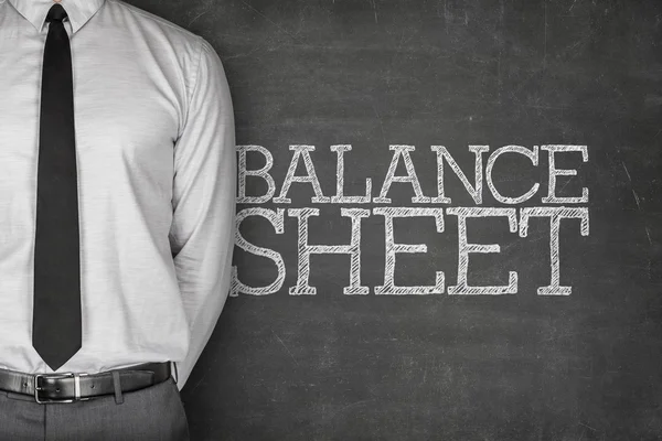 Balance sheet text on blackboard — Stock Photo, Image