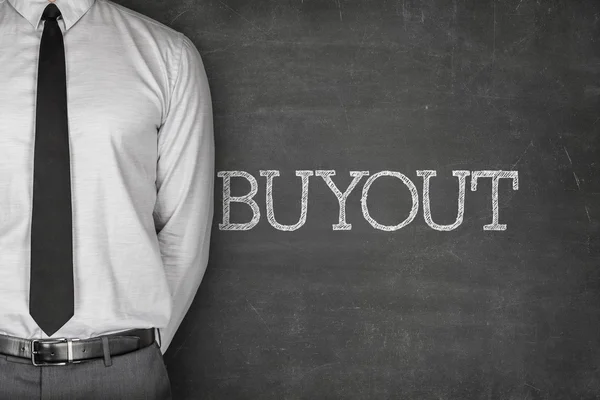 Buyout text on blackboard — Stock Photo, Image