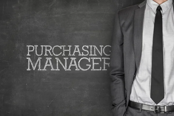 Purchasing manager on blackboard — Stock Photo, Image