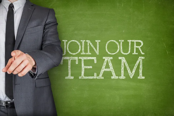 Join our team on blackboard with businessman