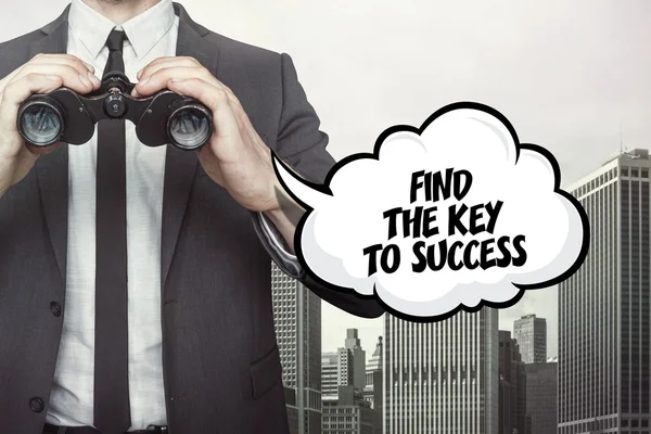 Find the key to success text on speech bubble — Stock Photo, Image