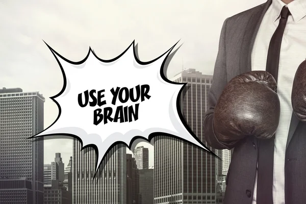 Konuşma balonu üzerinde beyin metninizi kullanın — Stok fotoğraf