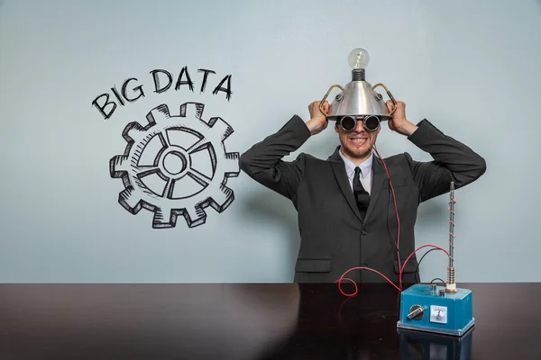 Big Data text s vintage podnikatel — Stock fotografie