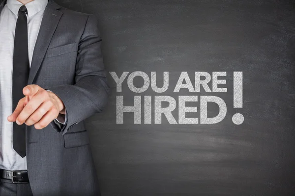 You are hired on Blackboard — Stock Photo, Image