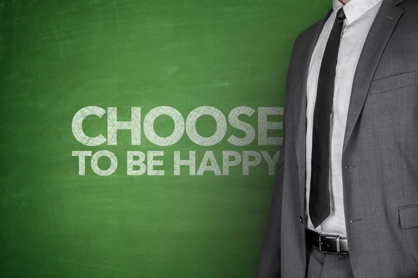Choose to be happy on blackboard — Stock Photo, Image