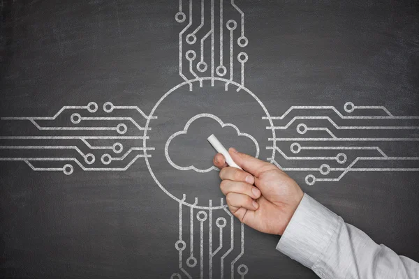 Cloud computing concept on Blackboard — Stock Photo, Image
