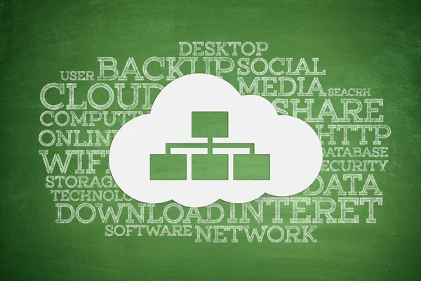 Cloud computing concept on Blackboard — Stock Photo, Image