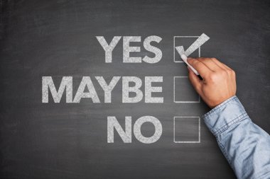 Yes, No or -maybe on Blackboard clipart