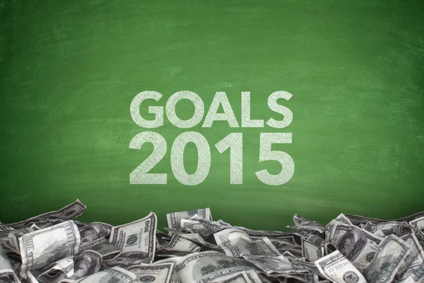 Goals 2015 on blackboard — Stock Photo, Image