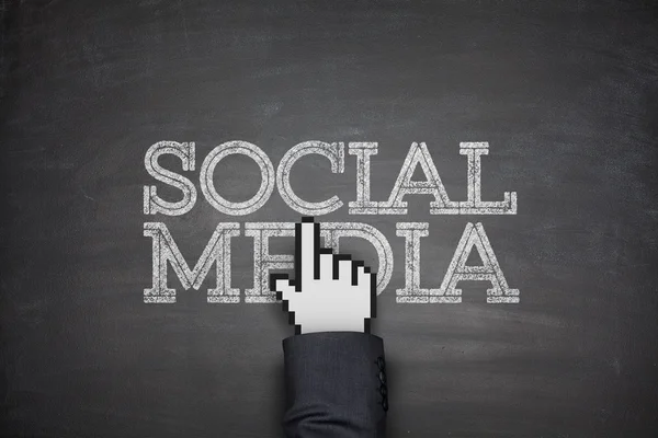 Social media on blackboard — Stock Photo, Image