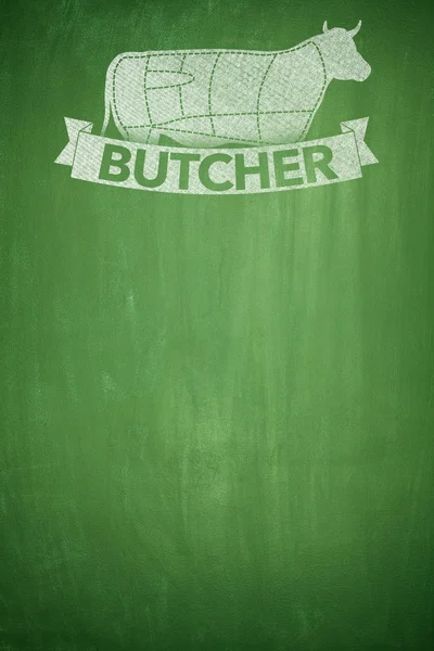 Butcher menu on Blackboard — Stock Photo, Image