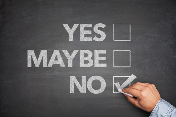 Yes, No or -maybe on Blackboard — Stock Photo, Image