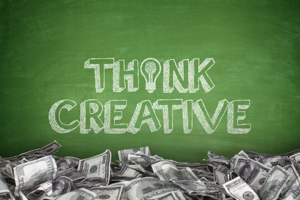 Think creative on blackboard — Stock Photo, Image