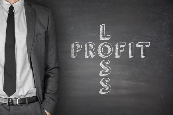 Loss profit on blackboard — Stock Photo, Image