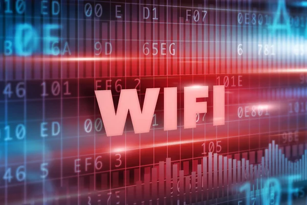 Wifi red text — Stock Photo, Image