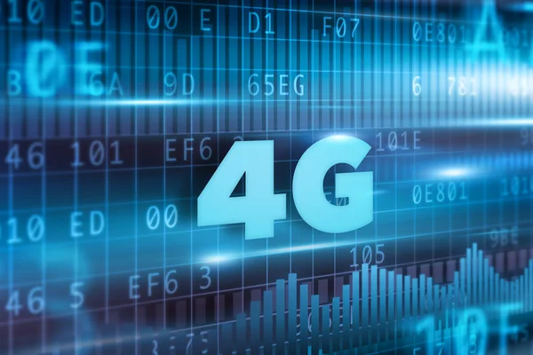 4g μπλε κείμενο — Φωτογραφία Αρχείου