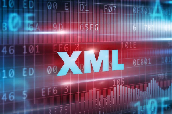 Texto azul XML — Foto de Stock