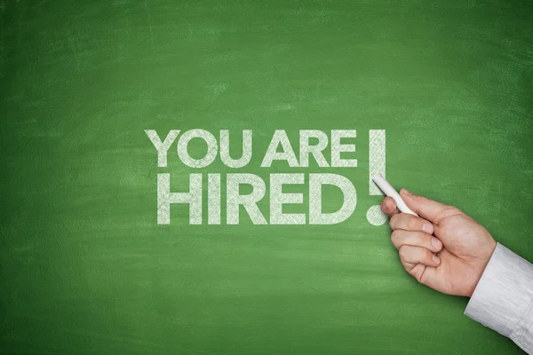 You are hired on Blackboard — Stock Photo, Image