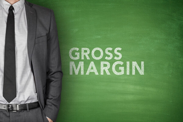 Gross margin text on blackboard