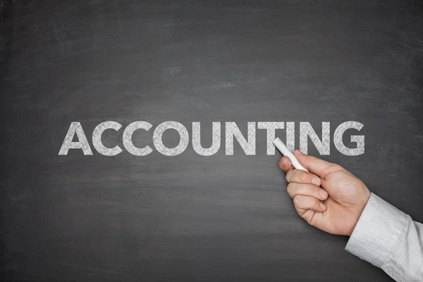 Accounting word on black blackboard — Stock Photo, Image