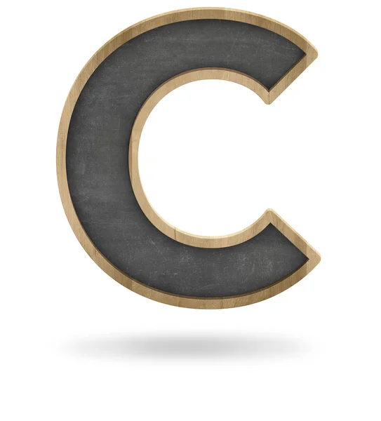 Black blank letter C shape blackboard — Stock Photo, Image