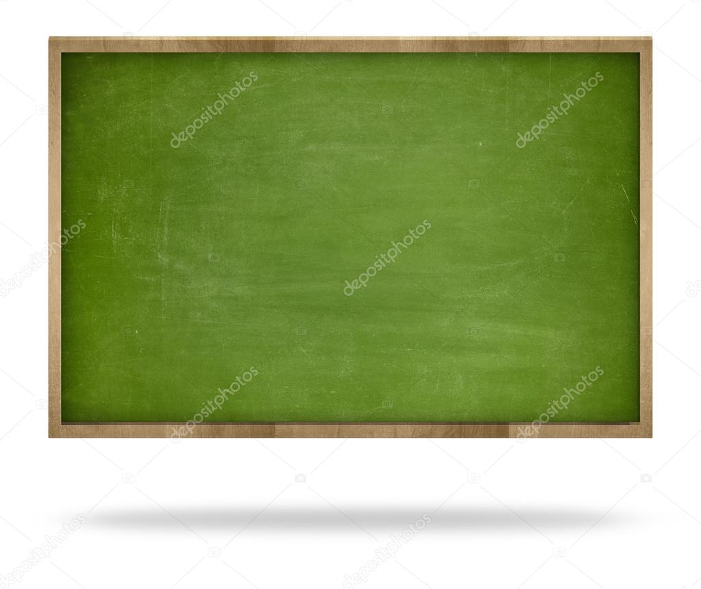 Green blank blackboard with wooden frame