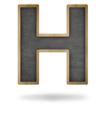 Siyah boş harfi H şekil yazı tahtası