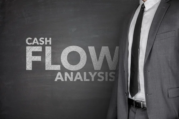 Cash flow analysis on blackboard — Stock Photo, Image