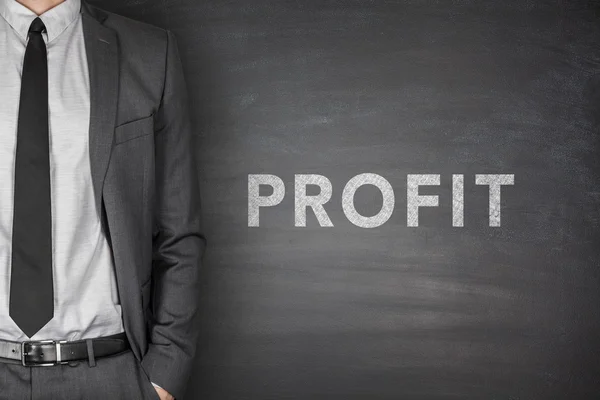 Profit text on blackboard — Stock Photo, Image