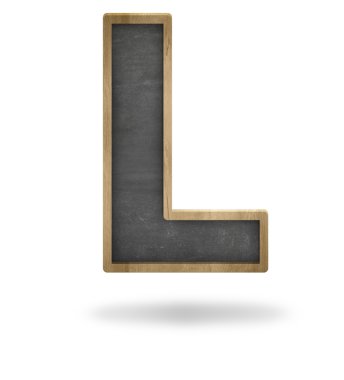 Siyah boş mektup l şekli yazı tahtası
