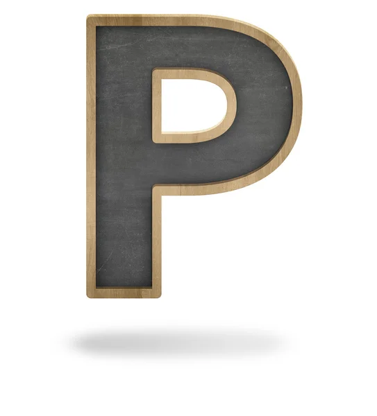 Siyah boş mektup P şekil yazı tahtası — Stok fotoğraf
