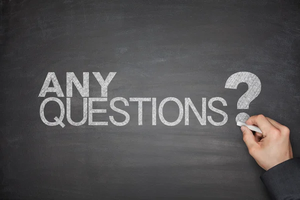 Any Questions concept on Blackboard — Stock Photo, Image