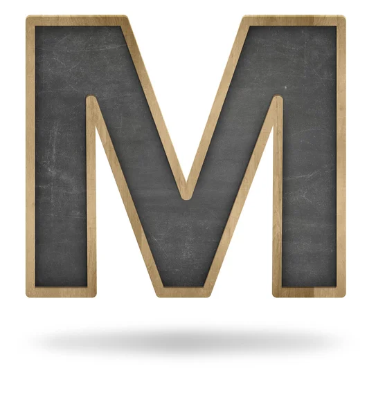 Nero lettera bianca M forma lavagna — Foto Stock