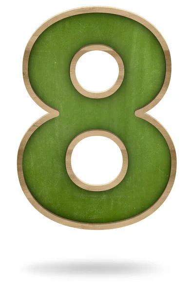 Yeşil boş sayı 8 şekil yazı tahtası — Stok fotoğraf