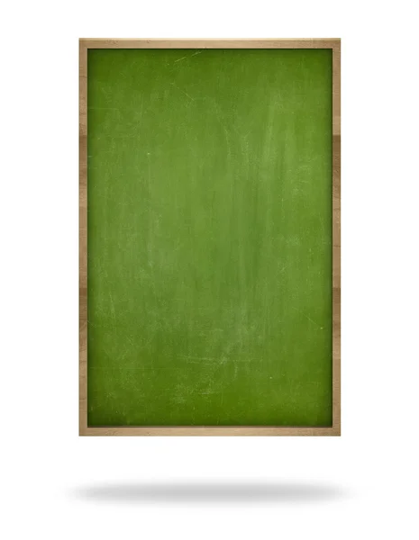 Green blank vertical blackboard with wooden frame — Stock Photo, Image