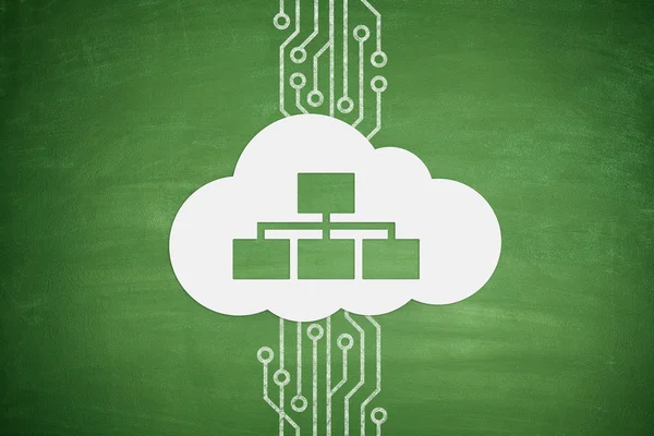 Concepto de computación en nube en pizarra —  Fotos de Stock