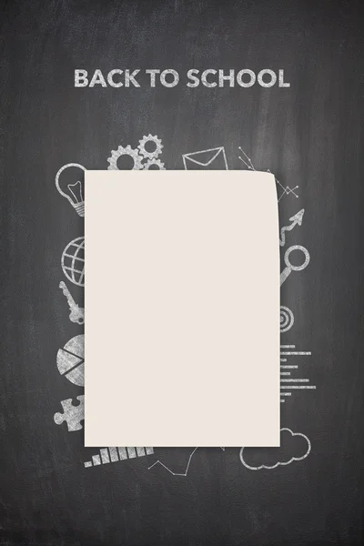 Back to school on blackboard — Stock Photo, Image