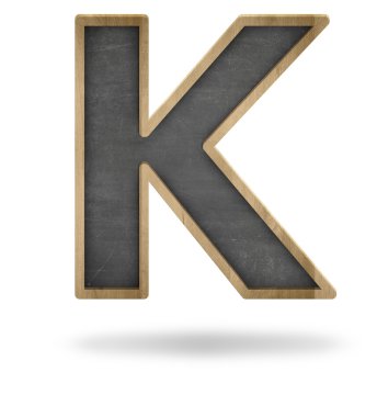 Siyah boş mektup k şekil yazı tahtası