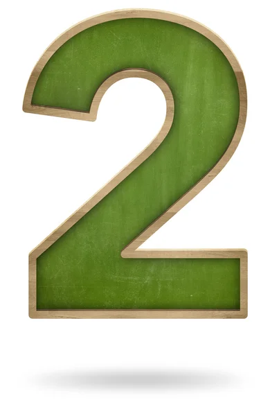 Zielony pusty numer 2 kształt tablica — Zdjęcie stockowe