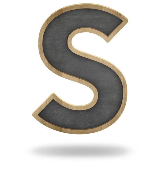 Black blank letter S shape blackboard — Stock Photo, Image