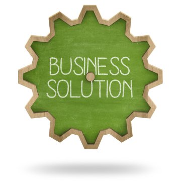 Dişli şekil yazı tahtası üzerinde iş çözümü