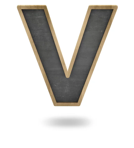 Black blank letter V shape blackboard — Stock Photo, Image