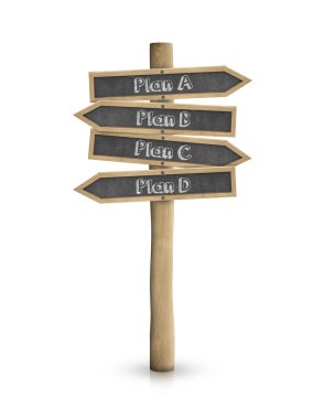 plan a, b, c, d yazı tahtası yol işareti