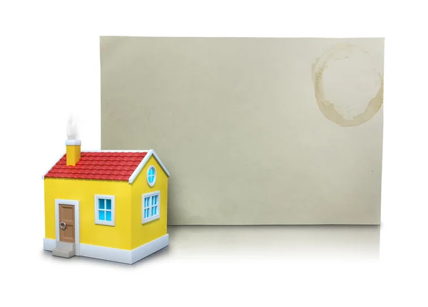 3D ev boş kağıt levha ile — Stok fotoğraf