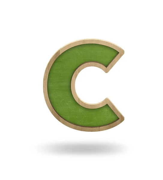 Green blank letter c shape blackboard — Stock Photo, Image