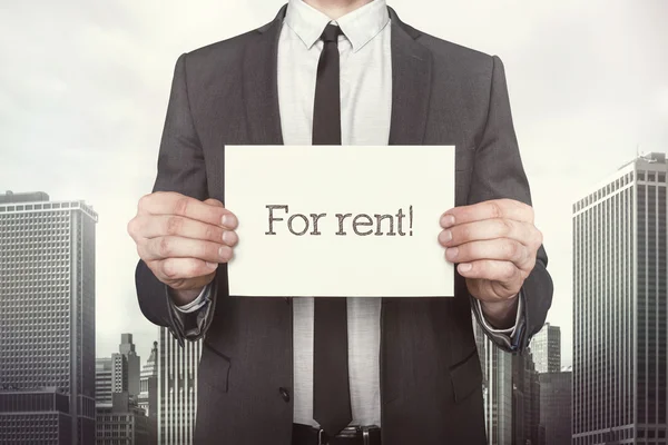 For rent on paper — Stock Photo, Image
