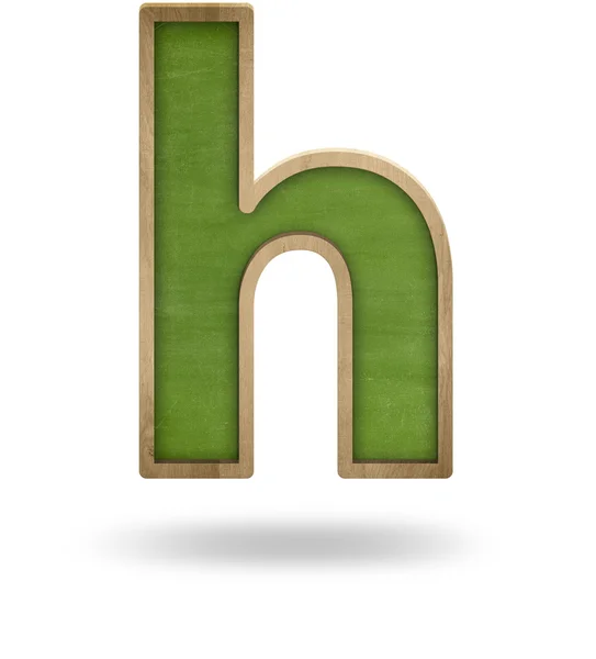 绿色的空白字母 h 形黑板 — 图库照片