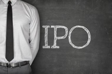 IPO or Initial public offering text clipart